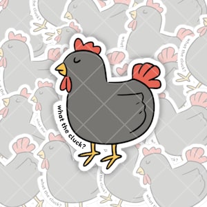 Autocollant intérieur extérieur en vinyle découpé avec des matrices de poulet, animal de la ferme MacBook ThinkPad Ordinateur portable Flacon ou bouteille d'eau.