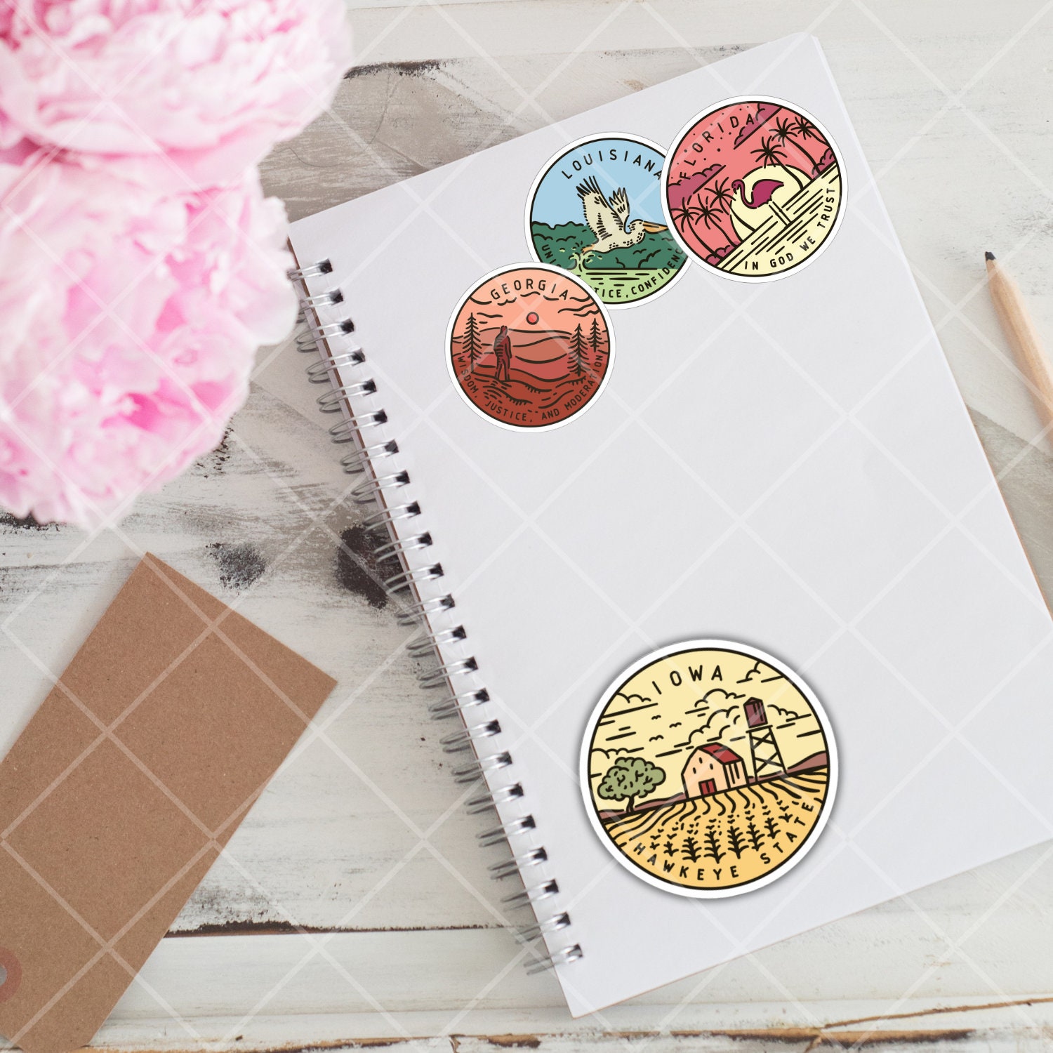 Iowa Barnyard Scene Vinyl Die Cut Sticker - Large Waterproof Decal For Cars, Laptops & Water Bottles