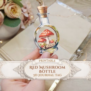 3d Mushroom Apothecary Junk Journal Digi Kit Cricut Tag Mushroom Junk Journal Kit Mushroom Garden Mushroom Fairy Journal Frame Tag Printable