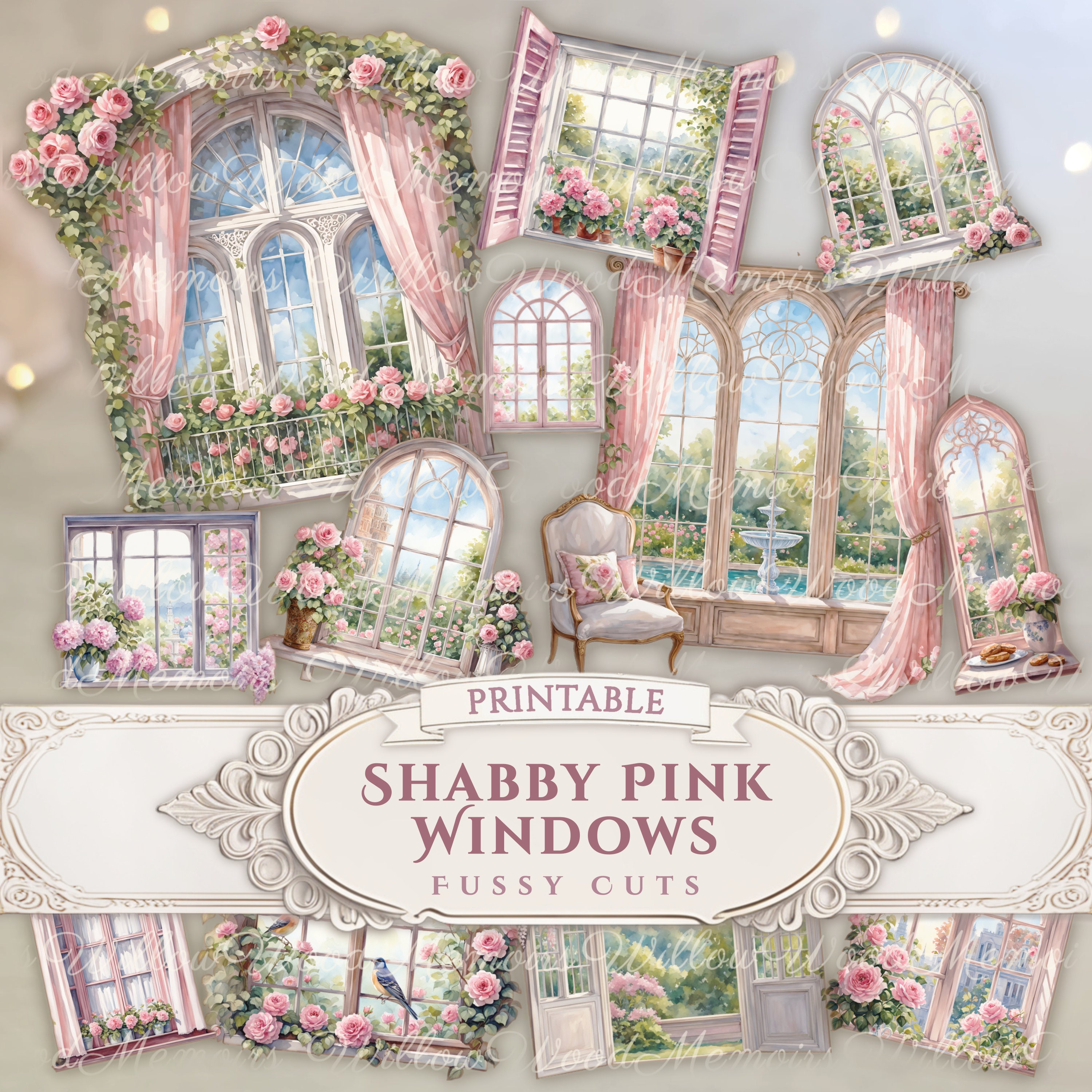 Shabby Chic Pink Junk Journal Ephemera Pack Digital Kit Rose Junk ...