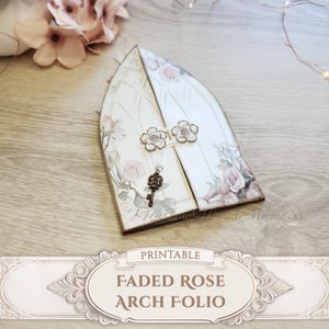 Shabby Rosa Junk Journal Folio Kit Viktorianische Rose Junk Journal Digi Kit Druckbare Folio Shabby Chic Junk Journal Digital Download Arch Folio