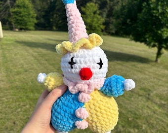 Crochet Clown Coquette Plushie Handmade Cute