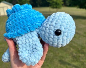 Crochet Blueberry Turtle Plushie Handmade
