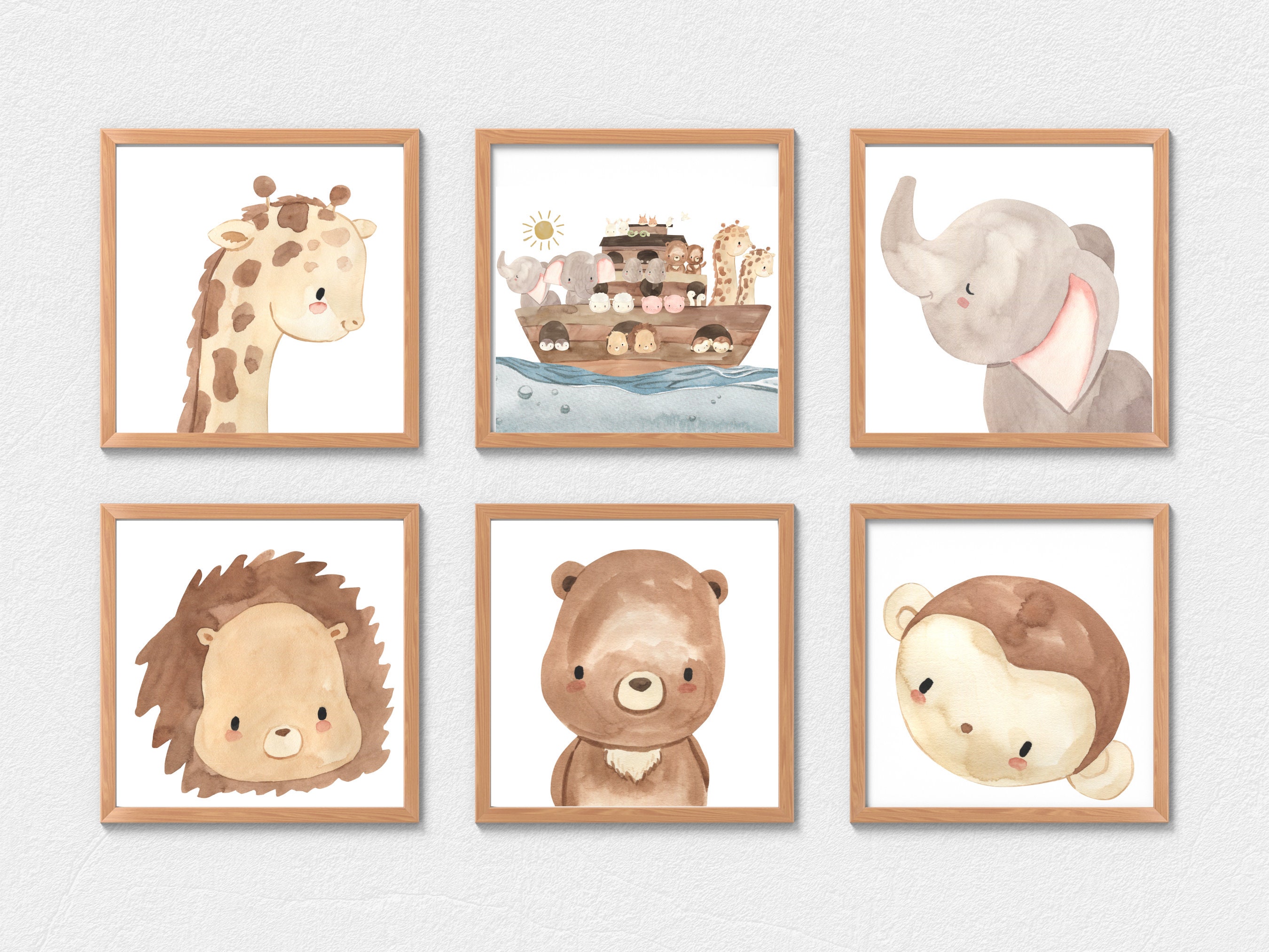 Noah s Ark and Animal Printable Watercolor Noah s Ark Theme Print for
