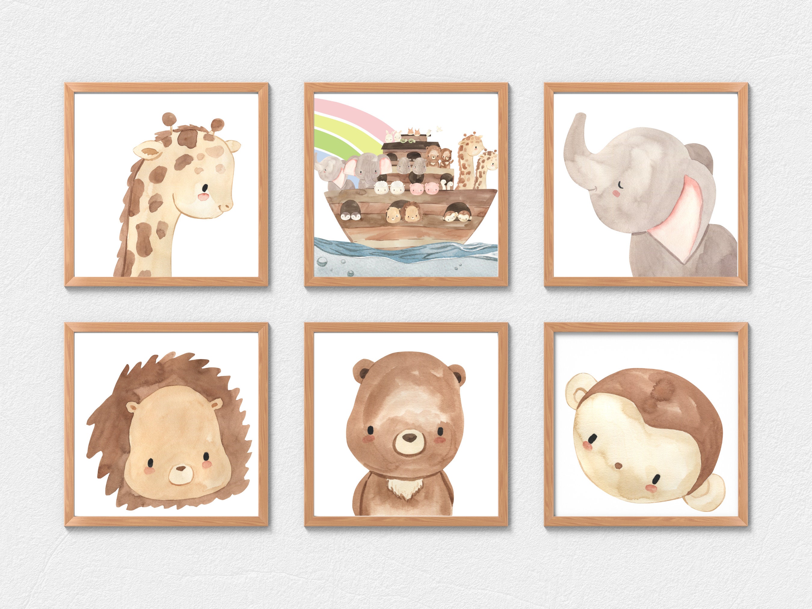 Noah's Ark, Rainbow and Animal Printable, Noah's Ark Theme Print for ...