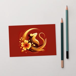 Année du rat : carte postale 02 - Nouvel an lunaire chinois