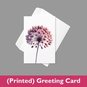 Allium Flower: Greeting Card (4″ × 6″) Allium Card / Allium Botanical Flower Card / Blank Card / Allium Greeting Card