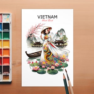 Ninh Binh Vietnam: Standaard ansichtkaart Prachtige Lotusvijvers Lotusbloemen Bloom Wish You Were Here Travel