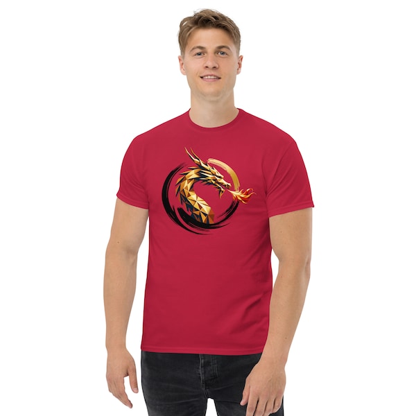 Fiery Dragon: Men's Classic Tee | Geometric Shapes Low-Poly | Happy Lunar New Year