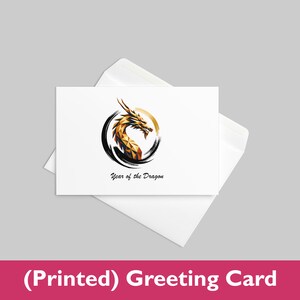 Year of the Dragon 09 : carte de voeux (4 x 6 po.) - Blanc LowPoly