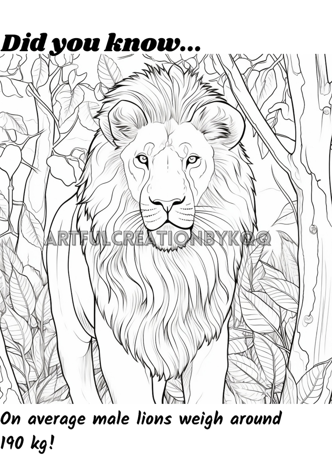 Printable Animal Colouring Pages With Facts for Children - Etsy