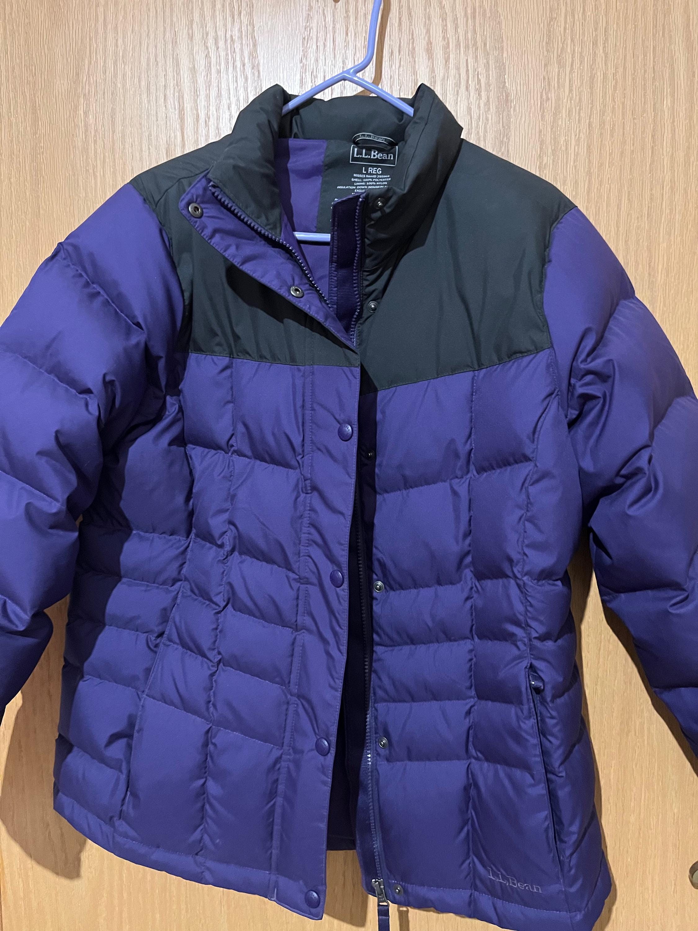 Vintage L.l.bean Trail Model Down Puffer Jacket Purple/black Two 
