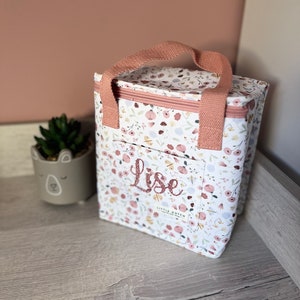 Sac isotherme personnalisé Little Dutch pour l'école et en balade (rose).