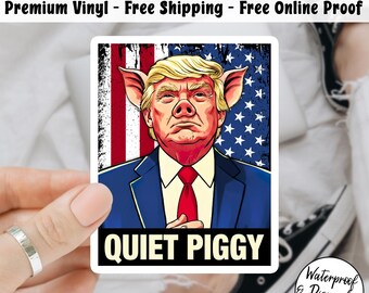 Adesivo anti-Trump "Silent Piggy", adesivo femminista, adesivo in vinile di protesta e resistenza, adesivo meme