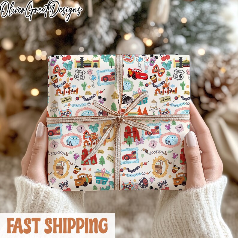 Disney Cars Christmas Wrapping Paper Disney's Cars Christmas Gift
