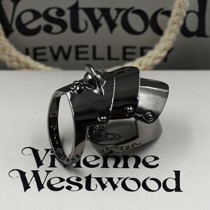 Vivienne Westwood Gold Armor Ring S/S 2014 w/ Swarovski Crystals and Orbs