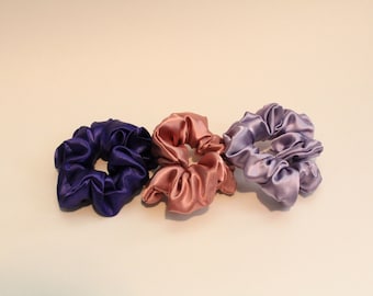 Satin Scrunchies, Purple Scrunchie, Pink Scrunchie, Gift for mom, Gifts for women, Hair Accessories, Cute Hair Scrunchies