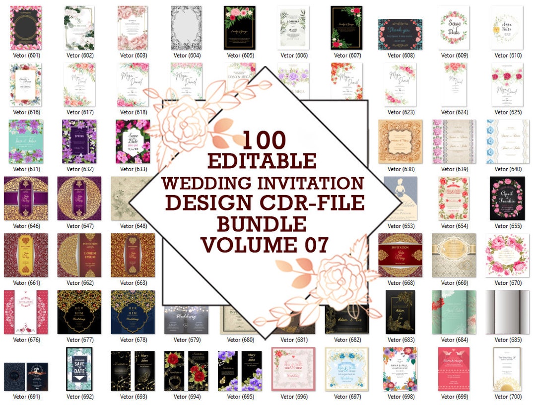 100 Wedding Invitation Card Design for Your Graphic Design Etsy