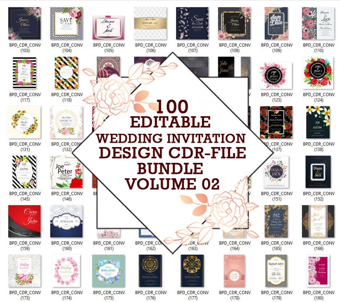 100 Wedding Invitation Card Design for Your Graphic Design Etsy