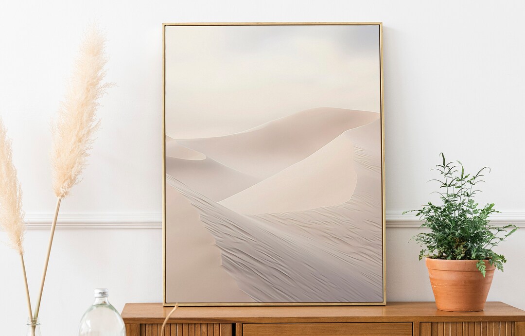 Minimalist Boho Sand Dune, Decor Desert Wall Art, Muted Neutral Colors