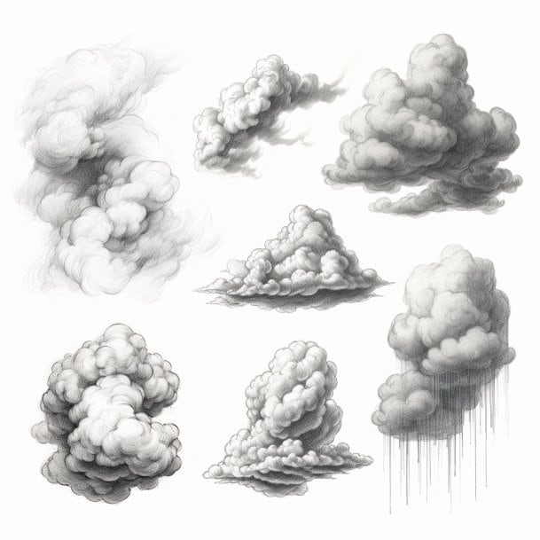 how to draw realistic clouds