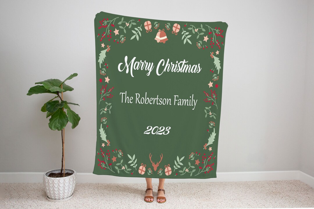 Personalized christmas blanket custom christmas gifts noel etsy