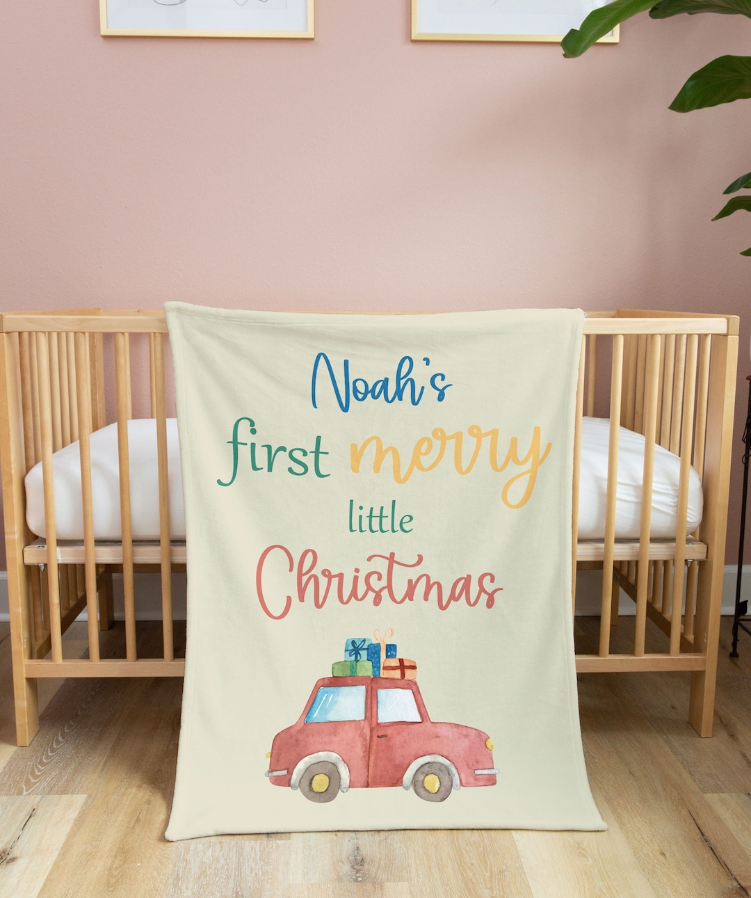 Personalized First Christmas Baby Blanket Custom Christmas Etsy