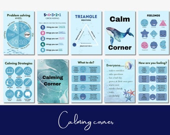 Calming corner for a sea themed classroom | Classroom decor | Ocean themed classroom | social strategies | classroom management
