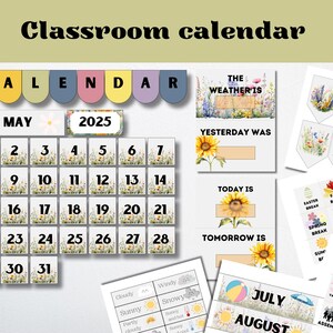Klaskalender met een thema van een wilde bloemenweide | klasinrichting | thema in de klas