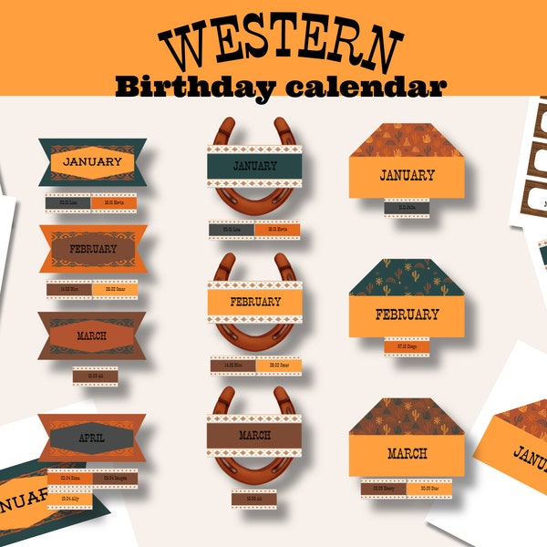 Birthday calendar for a western themed classroom | Classroom decor | Cowboy themed birthday display