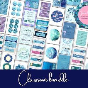 Into the sea - Classroom mega bundle with an ocean theme | Classroom Theme Kit | Classroom decor | Instant download