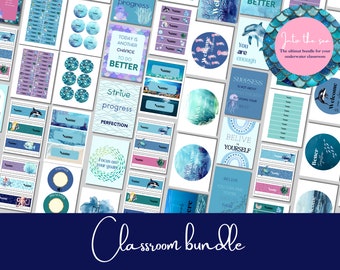 Into the sea - Classroom mega bundle with an ocean theme | Classroom Theme Kit | Classroom decor | Instant download