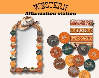 Affirmation station for a western themed classroom | classroom decor | student affirmation
