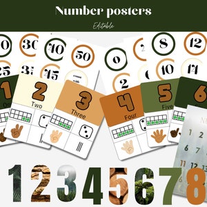 Forest classroom numbers posters - Out of the woods