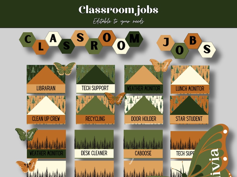 Forest classroom decorations mega bundle classroom decor bundle Woodland classroom decor teacher printable instant download image 6