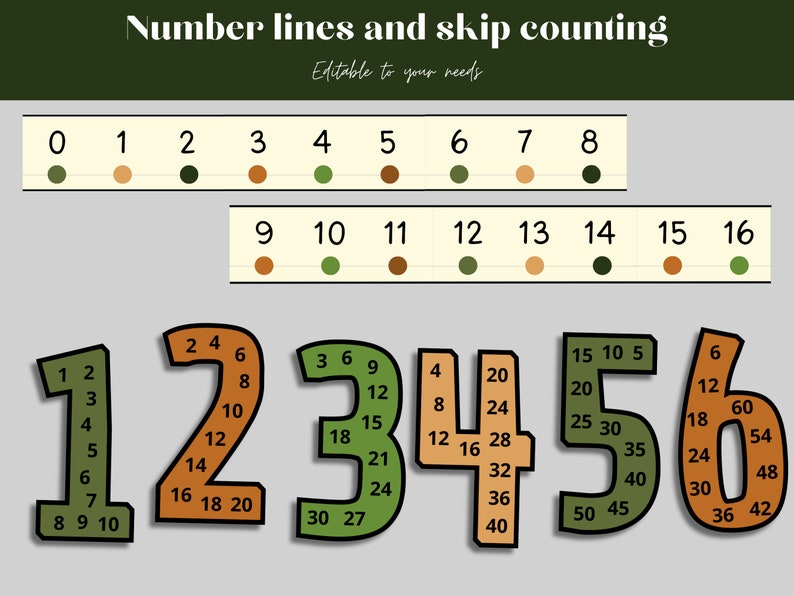 Number Line and Skip Counting - Etsy