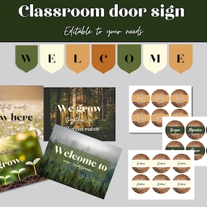 Forest classroom door sign - Out of the woods - inspirational classroom