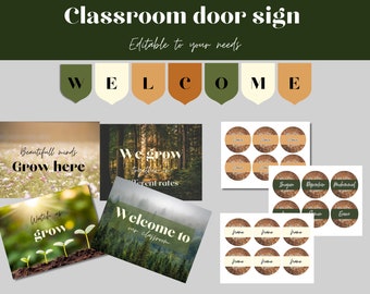 Forest classroom door sign - Out of the woods - inspirational classroom