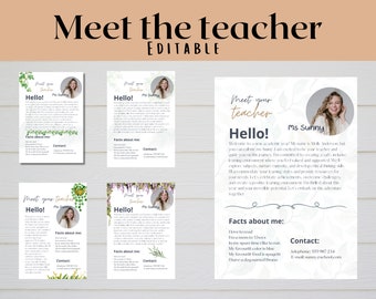 Meet Your Teacher Printable Ready to Edit Editable Template Resource ...