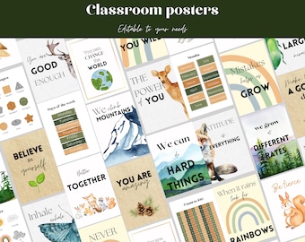 Forest classroom posters | Out of the woods | woodland classroom decor | classroom posters