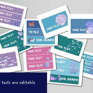 Trolley Cart Labels for an Underwater Classroom | Classroom Decor ...