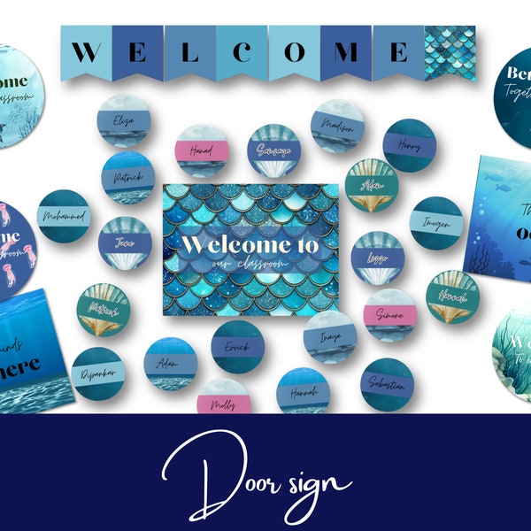 Door sign for a sea themed classroom | classroom decor | instant download | printable classroom decorations