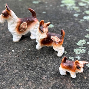 Set of Three (3) Vintage Miniature Terrier Dog Figurines
