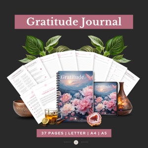 Gratitude Journal, Gratitude Diary, Gratitude Log, Gratitude Workbook, Year of Gratitude, Gratitude Tracker, Thankfulness Journal, Gratitude