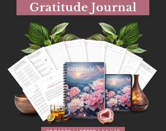 Diario de gratitud, Diario de gratitud, Registro de gratitud, Cuaderno de ejercicios de gratitud, Año de gratitud, Rastreador de gratitud, Diario de agradecimiento, Gratitud