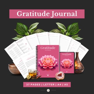 Gratitude Journal, Gratitude Diary, Gratitude Log, Gratitude Workbook, Year of Gratitude, Gratitude Tracker, Thankfulness Journal, Gratitude