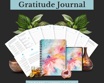 Diario de gratitud, Diario de gratitud, Registro de gratitud, Cuaderno de ejercicios de gratitud, Año de gratitud, Rastreador de gratitud, Diario de agradecimiento, Gratitud
