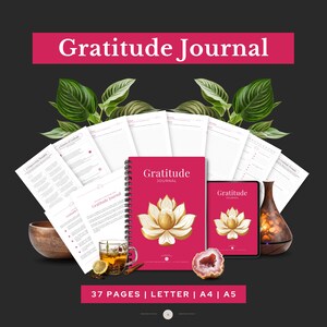 Gratitude Journal, Gratitude Diary, Gratitude Log, Gratitude Workbook, Year of Gratitude, Gratitude Tracker, Thankfulness Journal, Gratitude