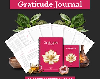 Diario de gratitud, Diario de gratitud, Registro de gratitud, Cuaderno de ejercicios de gratitud, Año de gratitud, Rastreador de gratitud, Diario de agradecimiento, Gratitud