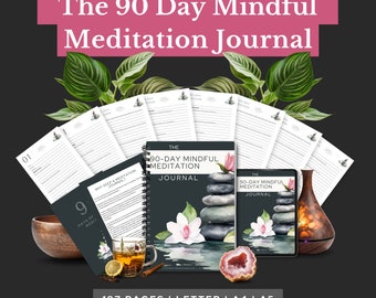 Meditatiedagboek, meditatiedagboek, mindfulnessdagboek, meditatietracker, meditatiewerkboek, meditatiebronnen, meditatie, yoga